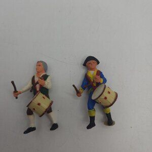 Vintage Set of 2 Drummer Boy Mini Figurines 2" Tall
